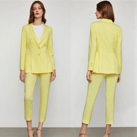 *NEW WITH TAGS* BCBGMaxAzria Pleated Peplum Limelight Yellow Blazer/Jacket XXS - Picture 2 of 16